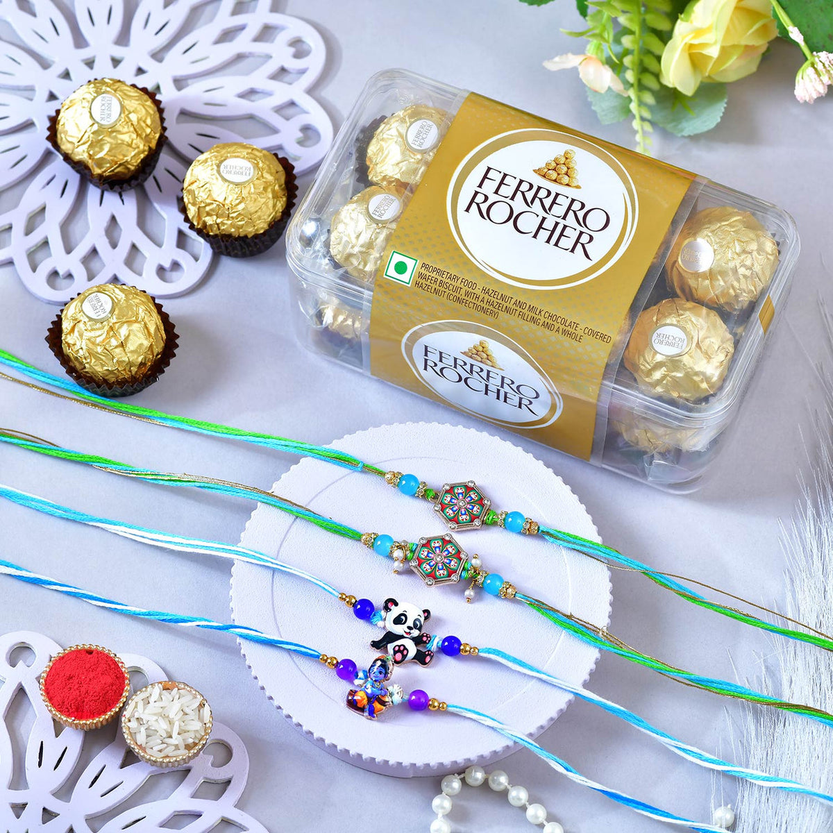 Family Rakhi Set with Ferrero Rocher