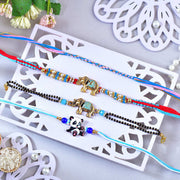 Blue Elephant & Panda Rakhi Set – Pack of 4 Designer Rakhis