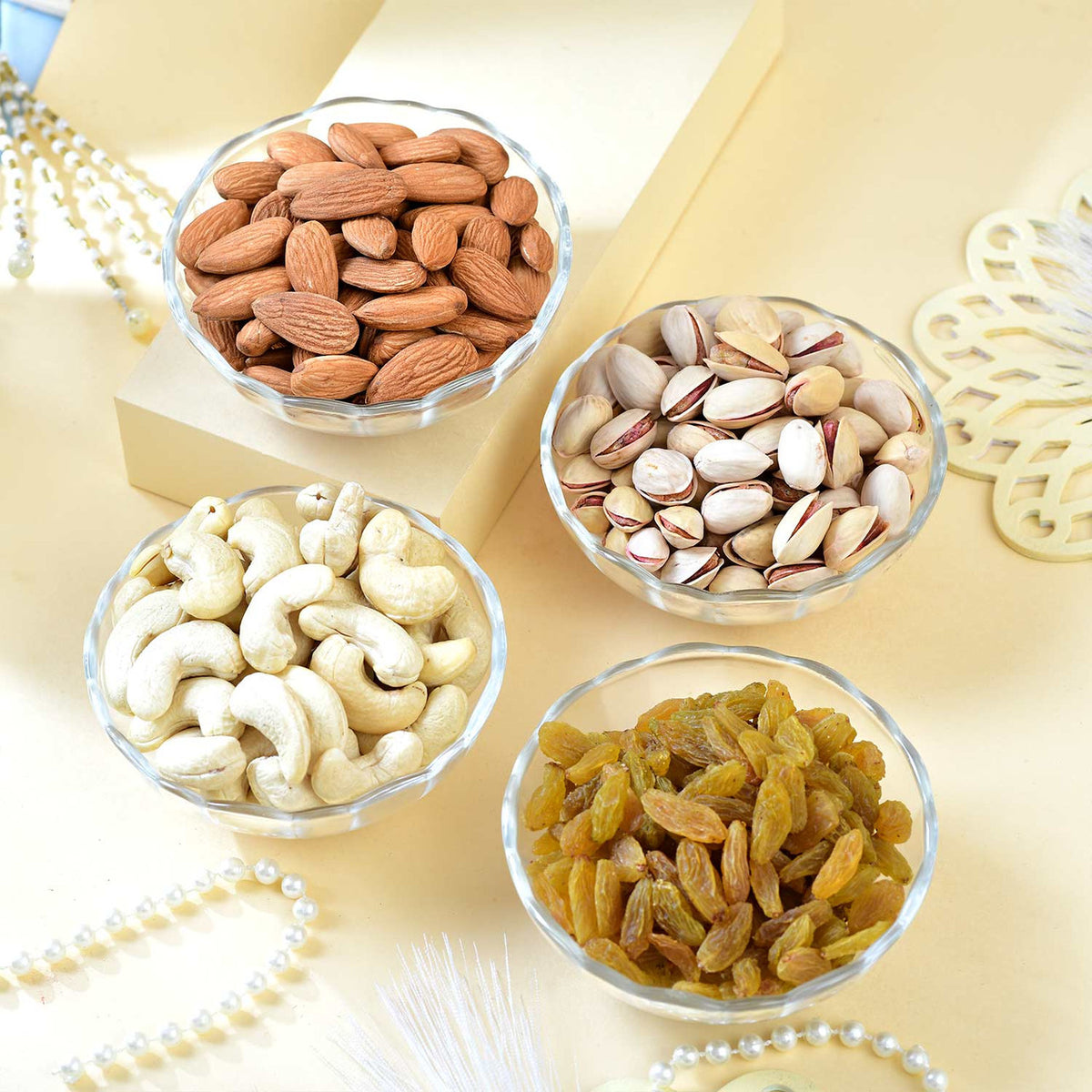 Set of Four Ethnic Punjabi Rakhi With Dry Fruits